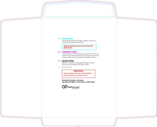 Envelope 9inx12in Catalog Front guideline preview