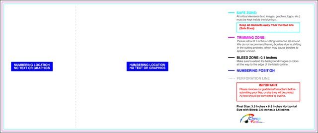 Eventtickets 3.5inx8.5in H C Perforated Back guideline preview