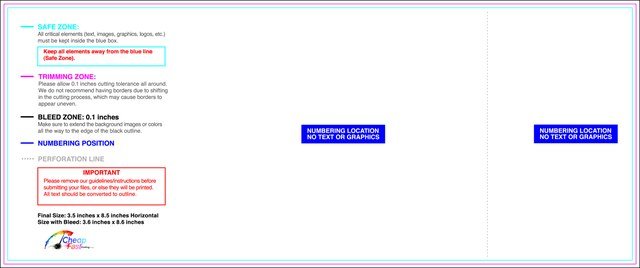Eventtickets 3.5inx8.5in H C Perforated Front guideline preview