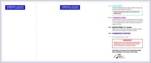 Eventtickets 3.5inx8.5in H T Perforated Back guideline preview