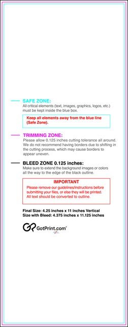 Flyer 4.25inx11in V Front guideline preview