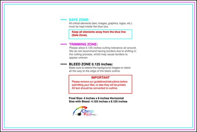 Flyer 4inx6in H Front guideline preview