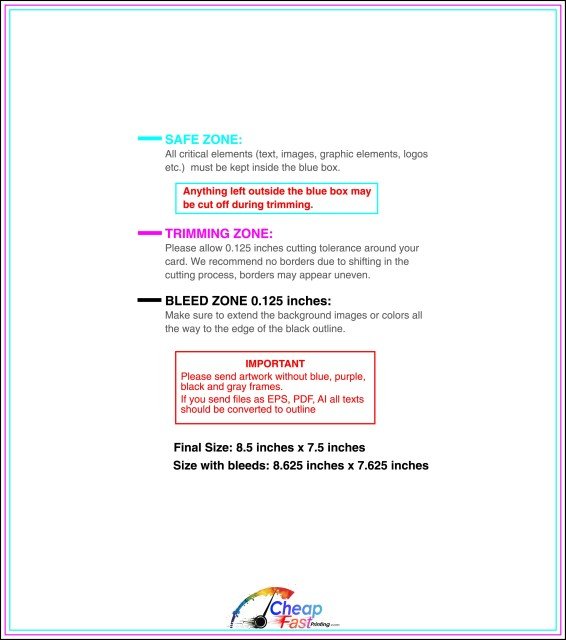 Staggeredcutflyer 8.5inx7.5in H 8 .50inch Front guideline preview