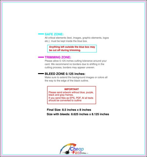 Staggeredcutflyer 8.5inx8in H 8 .50inch Front guideline preview