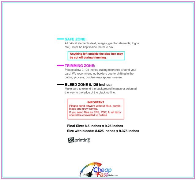 Staggeredcutflyer 8.5inx9.25in H 8 .25inch Front guideline preview
