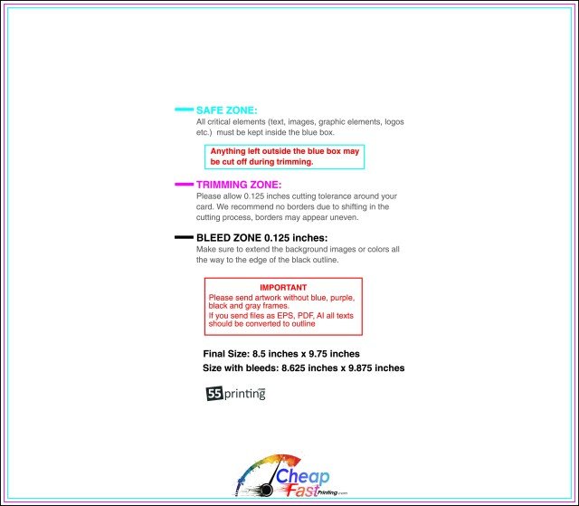 Staggeredcutflyer 8.5inx9.75in H 8 .25inch Front guideline preview
