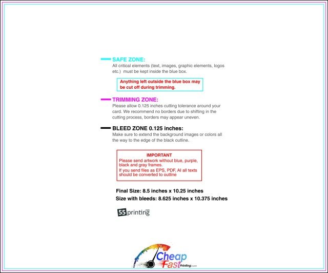 Staggeredcutflyer 85inx1025in H 8 25inch Front guideline preview