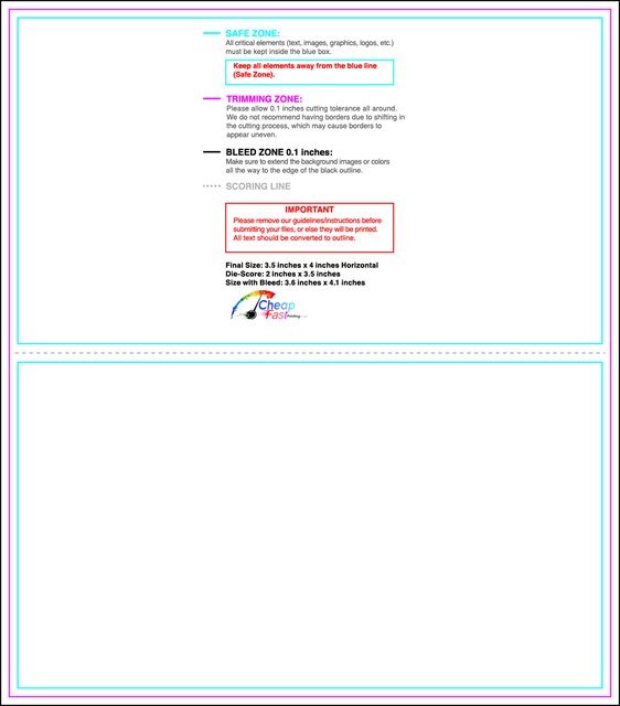 Businesscard 3.5inx4in H Front guideline preview