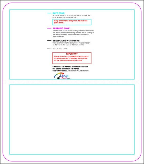 Businesscard 3.5inx4in H Round Front guideline preview