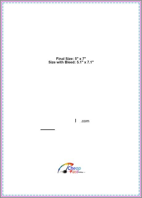 Folded Card 5inx7in V guideline preview