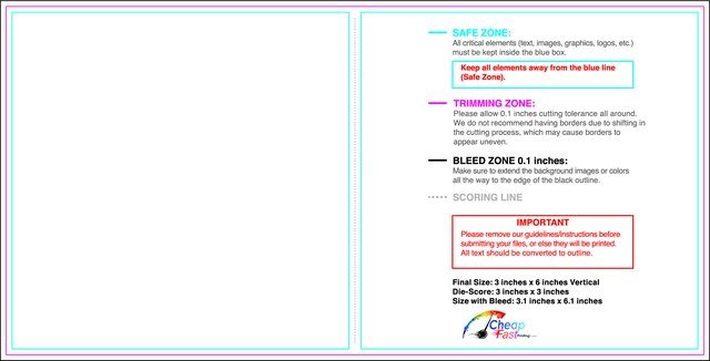 Greetingcard 3inx6in V Front guideline preview