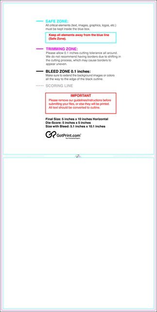 Greetingcard 5inx10in H Front guideline preview