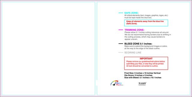 Greetingcard 5inx10in V Front guideline preview