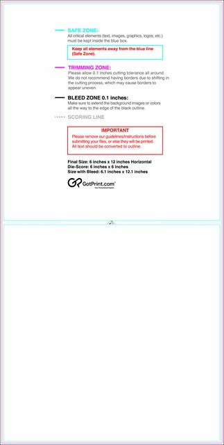 Greetingcard 6inx12in H Front guideline preview