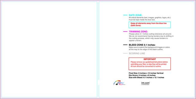 Greetingcard 6inx12in V Front guideline preview