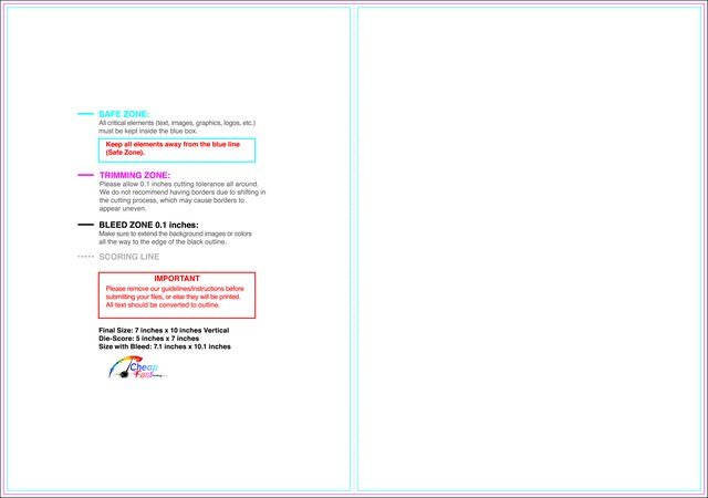 Greetingcard 7inx10in V Front guideline preview