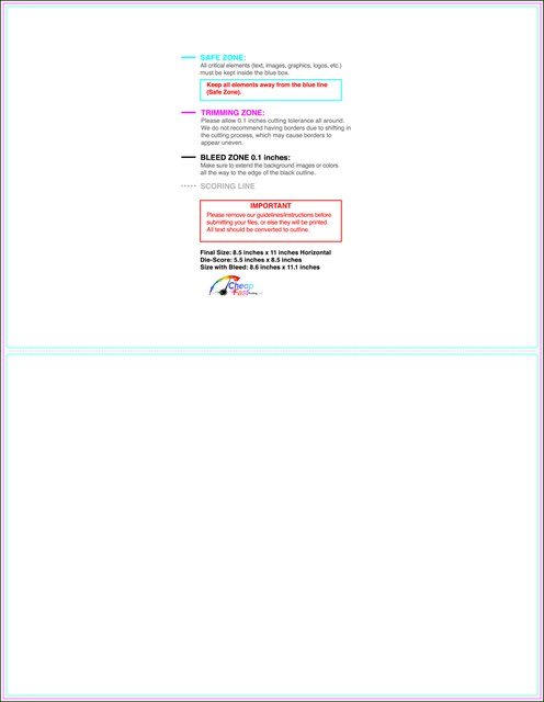 Greetingcard 8.5inx11in H Front guideline preview