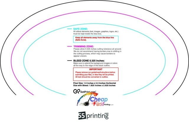 Magnet 1.5inx2.5in H Oval guideline preview