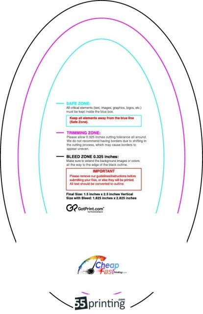 Magnet 1.5inx2.5in V Oval guideline preview