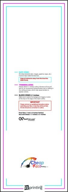 Magnet 1inx3in V guideline preview