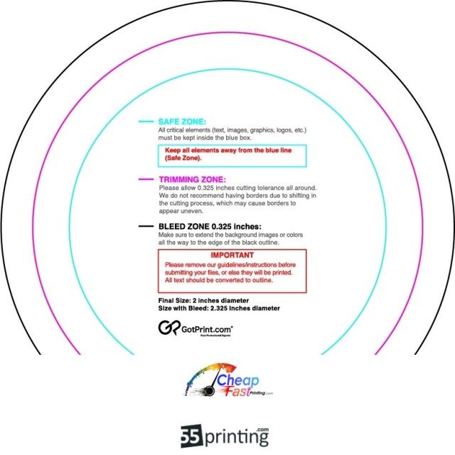 Magnet 2inx2in Circle guideline preview