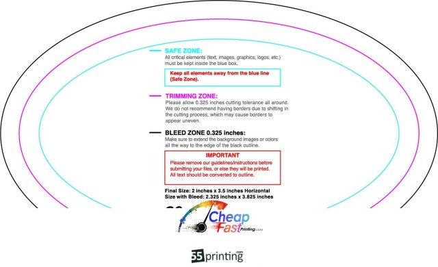Magnet 2inx3.5in H Oval guideline preview