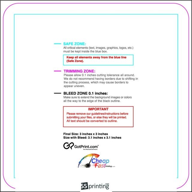 Magnet 3inx3in Round guideline preview
