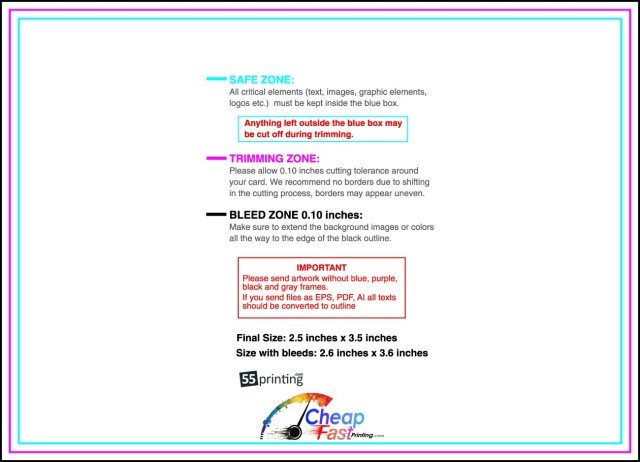 Collectorcard 2.5inx3.5in H Front guideline preview