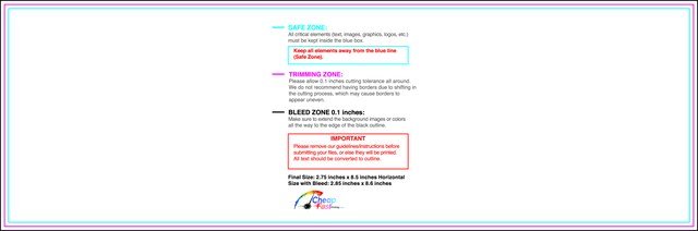 Postcard 2.75inx8.5in H Front guideline preview