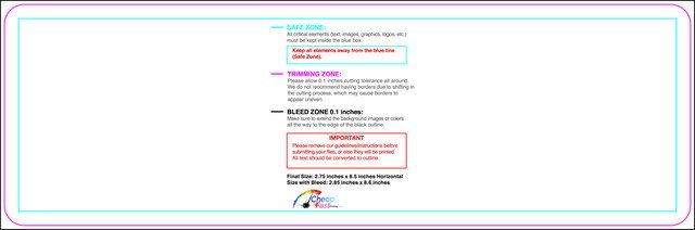 Postcard 2.75inx8.5in H Round Front guideline preview