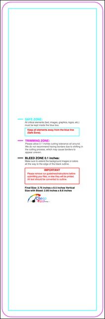 Postcard 2.75inx8.5in V Round Front guideline preview