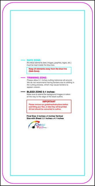 Postcard 2inx4in V Round Front guideline preview