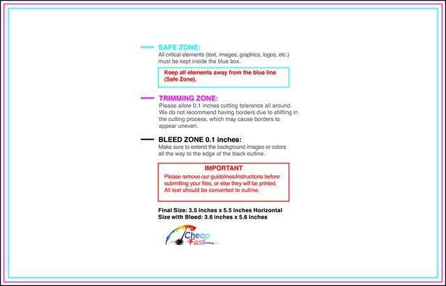 Postcard 3.5inx5.5in H Front guideline preview