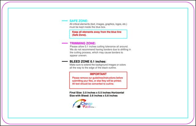 Postcard 3.5inx5.5in H Round Front guideline preview