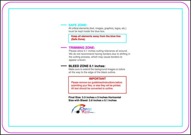 Postcard 3.5inx5in H Round Front guideline preview