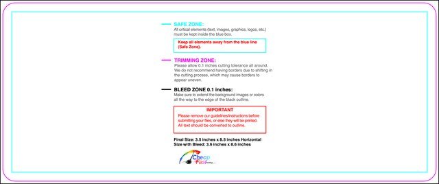 Postcard 3.5inx8.5in H Round Front guideline preview