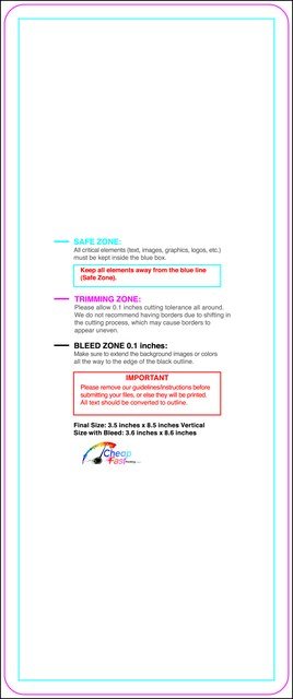 Postcard 3.5inx8.5in V Round Front guideline preview