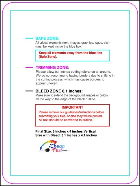 Postcard 3inx4in V Round Front guideline preview