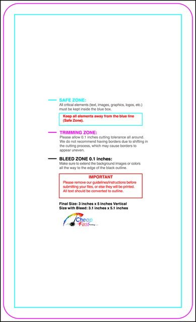 Postcard 3inx5in V Round Front guideline preview
