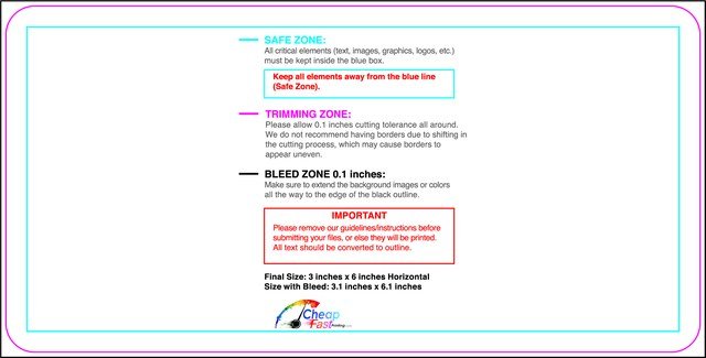 Postcard 3inx6in H Round Front guideline preview