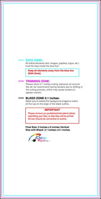 Postcard 3inx6in V Front guideline preview