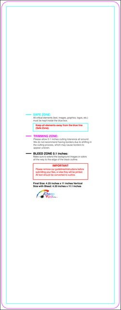 Postcard 4.25inx11in V Round Front guideline preview