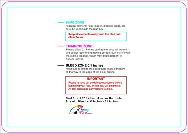 Postcard 4.25inx6in H Round Front guideline preview