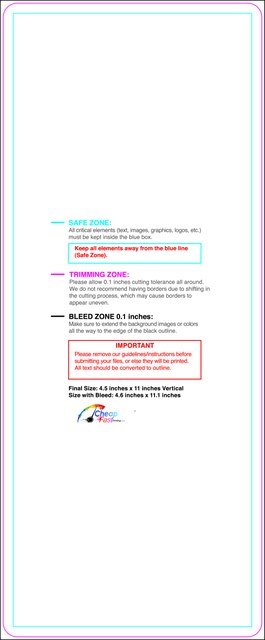 Postcard 4.5inx11in V Round Front guideline preview