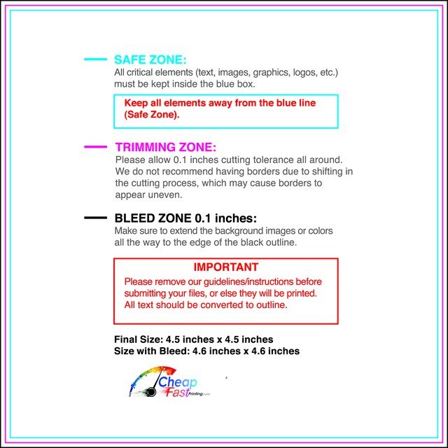Postcard 4.5inx4.5in Front guideline preview