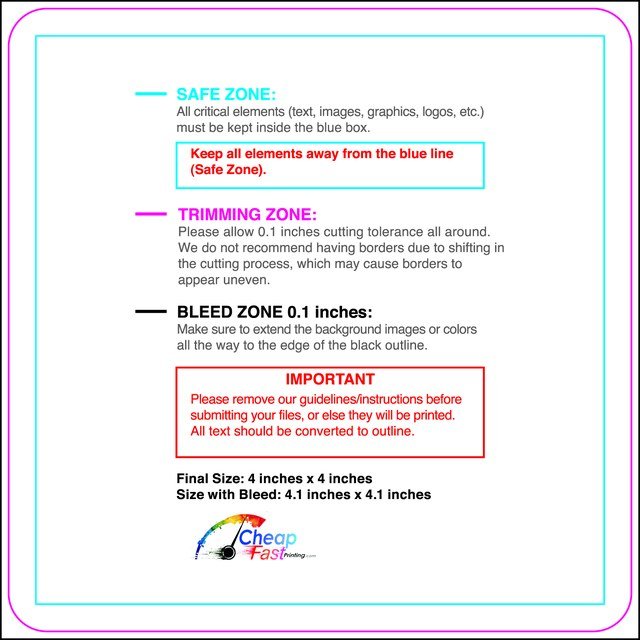 Postcard 4inx4in Round Front guideline preview