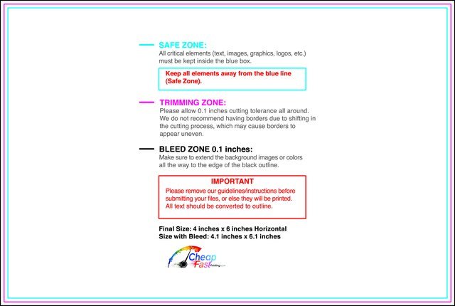 Postcard 4inx6in H Front guideline preview