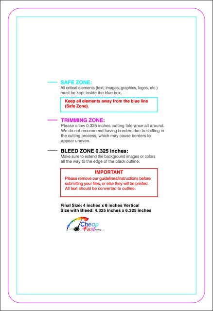 Postcard 4inx6in V Round Front guideline preview