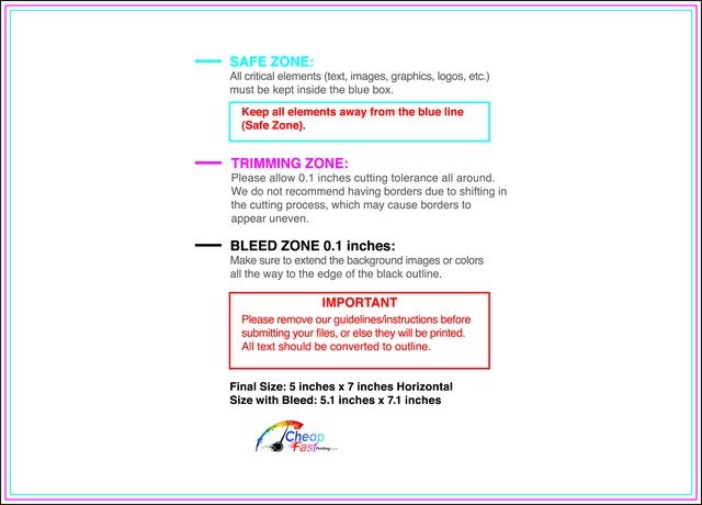 Postcard 5inx7in H Front guideline preview