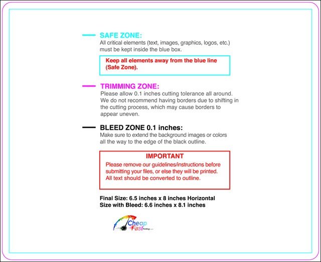 Postcard 6.5inx8in H Round Front guideline preview